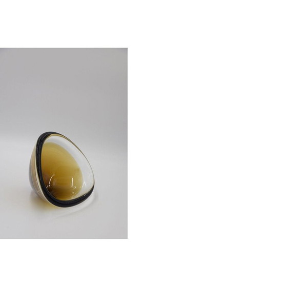 Image 1 of Scandinavische vintage kom in goudbruin glas van Sommerso, 1950