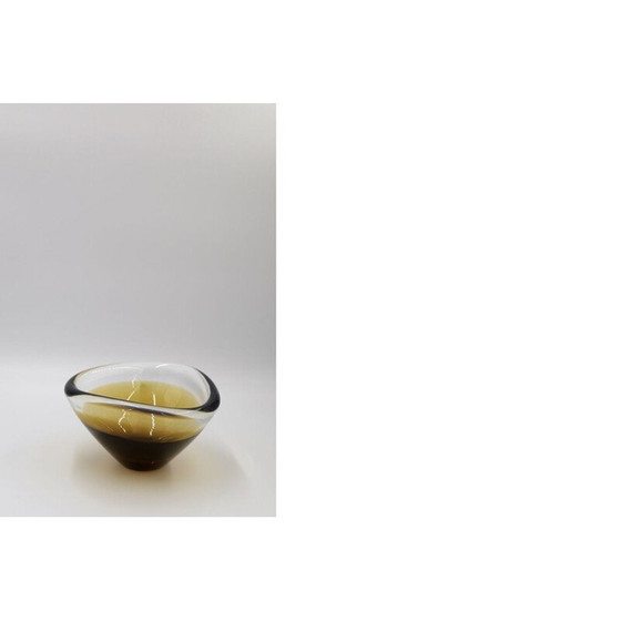 Image 1 of Scandinavische vintage kom in goudbruin glas van Sommerso, 1950
