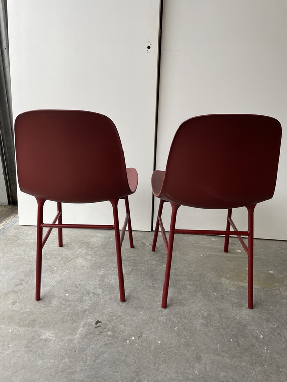 Image 1 of 2x Normann Copenhagen Form Chair Steel - Red