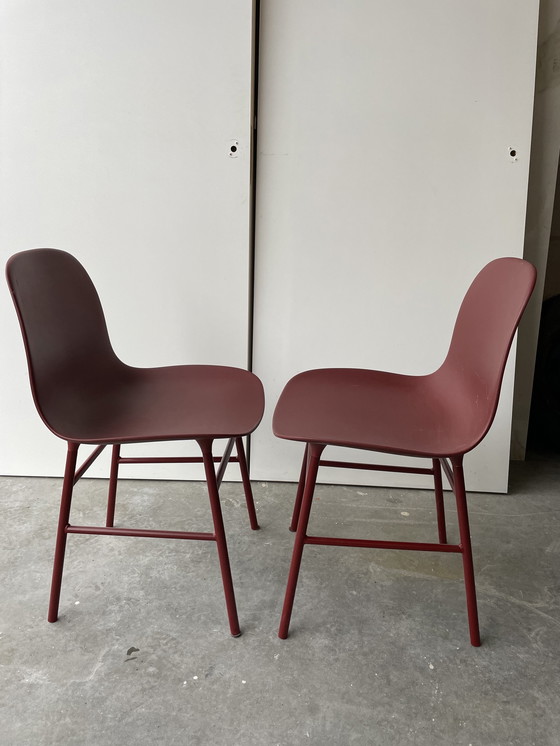 Image 1 of 2x Normann Copenhagen Form Chair Steel - Red