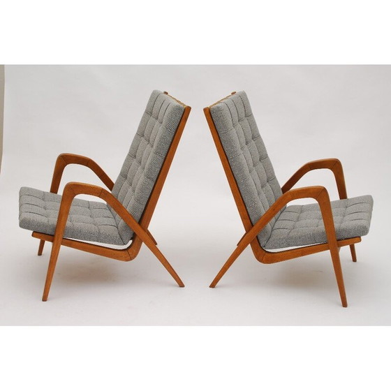 Image 1 of Vintage grijze stoffen fauteuil van Vanek, 1950