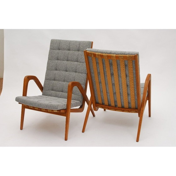 Image 1 of Vintage grijze stoffen fauteuil van Vanek, 1950
