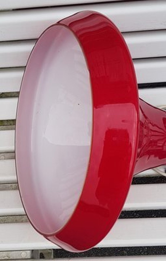 Image 1 of Hanglamp met rood glas, 1970S