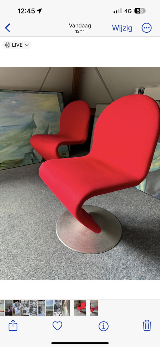 Image 1 of 2x Verner Panton System 123 Stoelen Frits Hansen