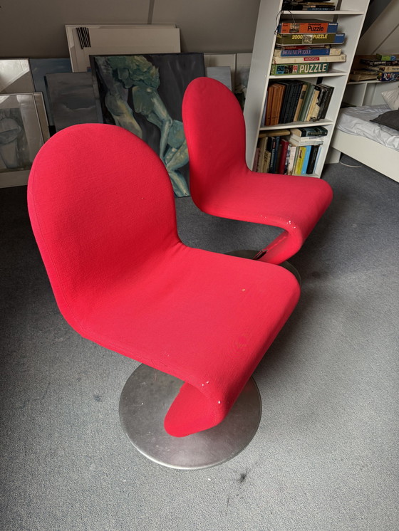 Image 1 of 2x Verner Panton System 123 Stoelen Frits Hansen