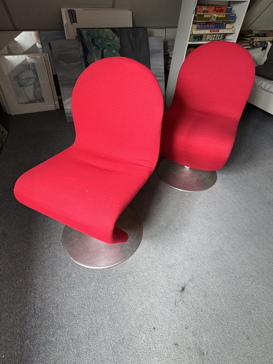 Image 1 of 2x Verner Panton System 123 Stoelen Frits Hansen