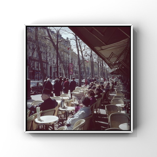 Unieke Fotoprint: Terras In Parijs, 1960 – Willem Van De Poll