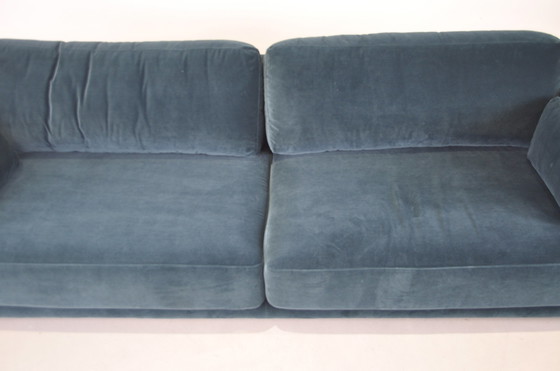 Image 1 of Fest blue velvet sofa