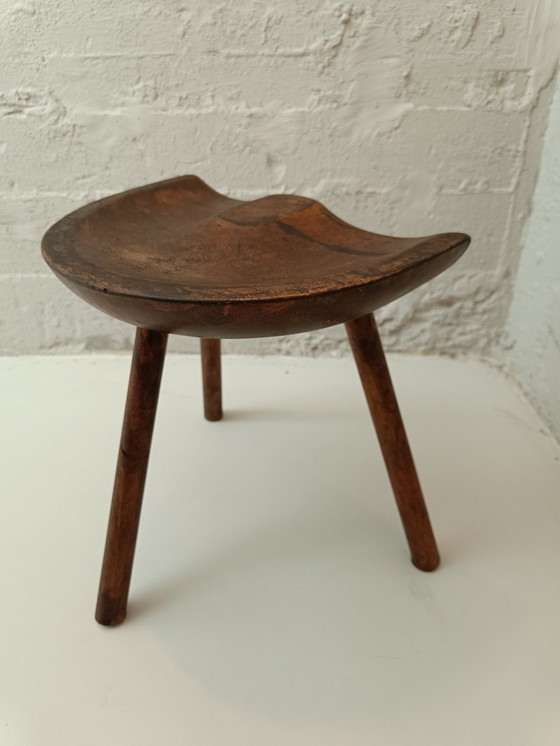 Image 1 of Scandinavische mid century Eiken kruk