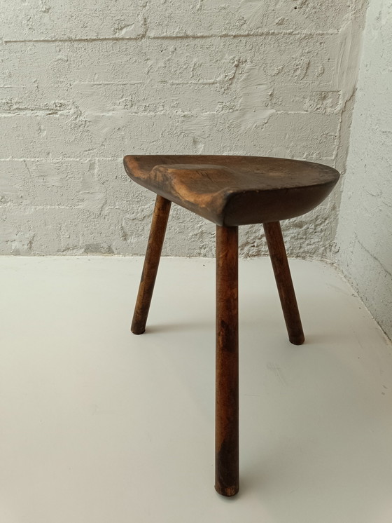 Image 1 of Scandinavische mid century Eiken kruk