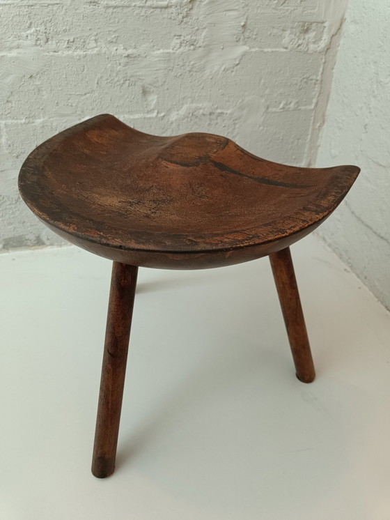 Image 1 of Scandinavische mid century Eiken kruk