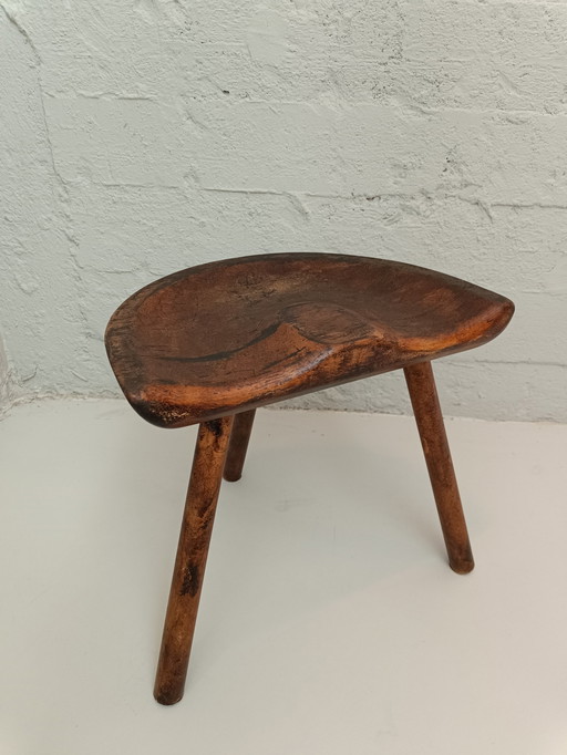 Scandinavische mid century Eiken kruk