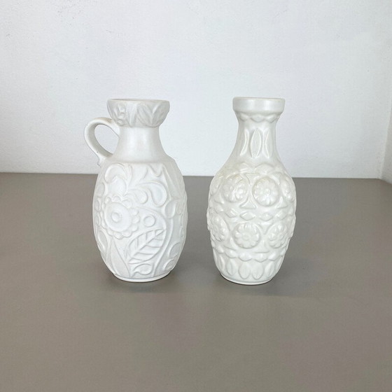 Image 1 of Paar vintage aardewerk en keramische vazen voor Bay Ceramics, Duitsland 1970