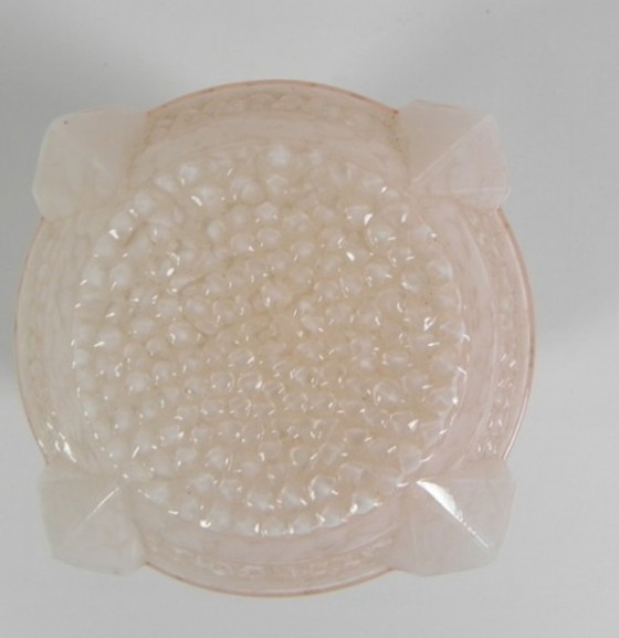 Image 1 of Art deco plafondlamp met roze gewolkte kap