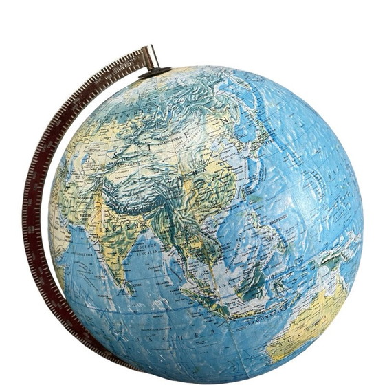 Image 1 of Vintage teakhouten en messing lamp voor Scan Globe, Denemarken 1970