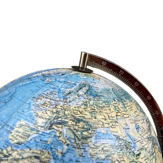 Image 1 of Vintage teakhouten en messing lamp voor Scan Globe, Denemarken 1970