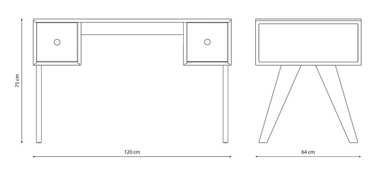 Image 1 of Detjer Office Desk Bureau 120 Met Bijpassende Library Chair