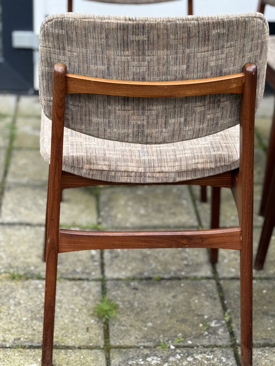 Image 1 of 4x Vintage Teakhouten Eetkamerstoelen