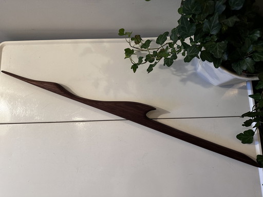 Notenhouten Mid Century Wandvogel