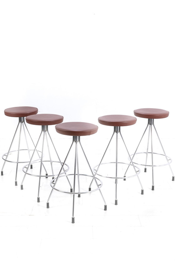 Image 1 of 2x Vintage chromen barkrukken, set