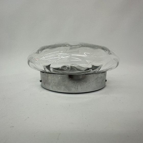 Image 1 of Mid-eeuwse glazen plafondlamp / wandlamp , 1970's