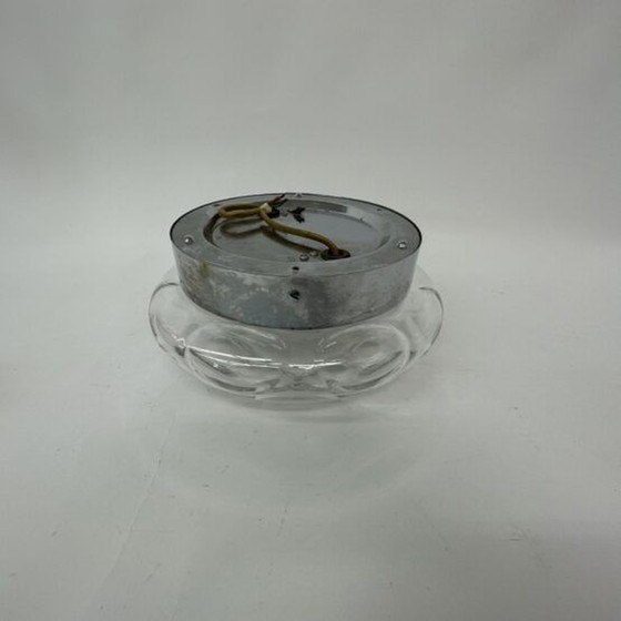 Image 1 of Mid-eeuwse glazen plafondlamp / wandlamp , 1970's