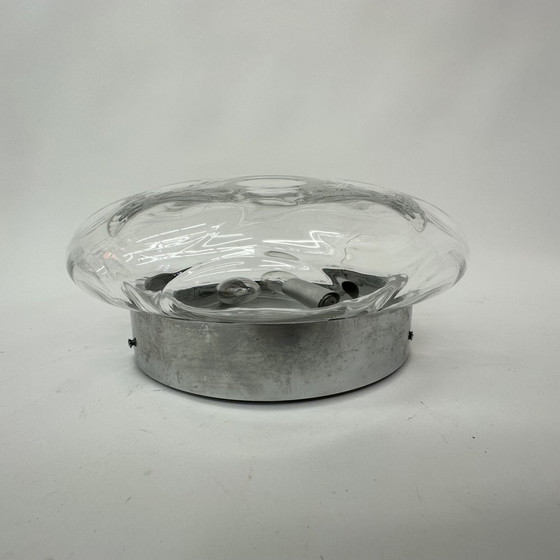 Image 1 of Mid-eeuwse glazen plafondlamp / wandlamp , 1970's