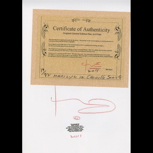 Vintage foto "Marilyn in Chenille" door Bert Stern, 2011