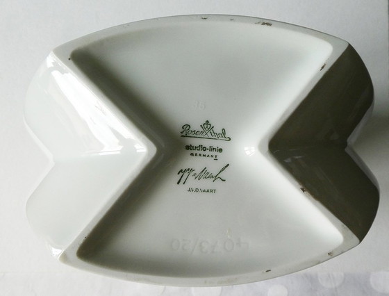 Image 1 of Gekleurde designervaas, Rosenthal, porselein, J.V.D. Vaart, gesigneerd