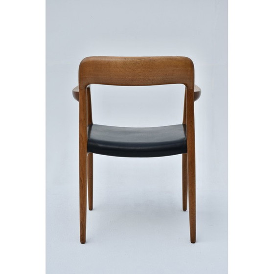 Image 1 of Deense mid century model 56 eikenhouten fauteuil van Niels Moller voor J L Mollers Mobelfabrik, jaren 1950