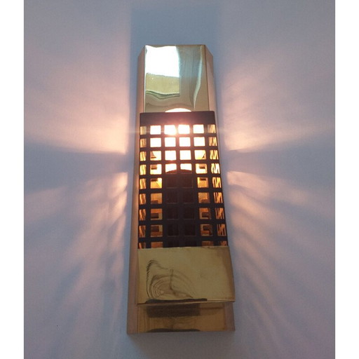 Mid century messing wandlamp, 1970