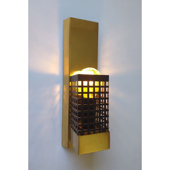 Image 1 of Mid century messing wandlamp, 1970
