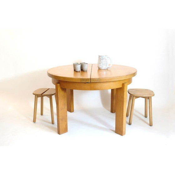 Image 1 of Vintage ronde tafel met verlengblad van Maison Regain, 1970