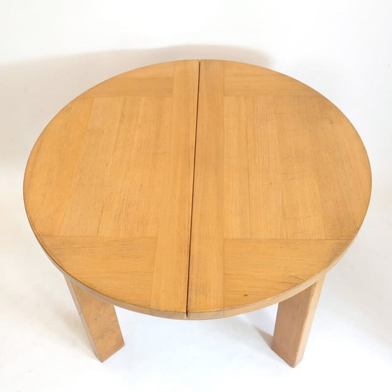 Image 1 of Vintage ronde tafel met verlengblad van Maison Regain, 1970