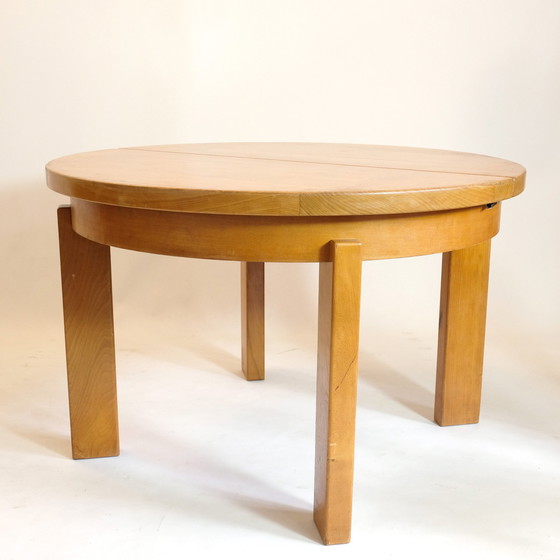 Image 1 of Vintage ronde tafel met verlengblad van Maison Regain, 1970