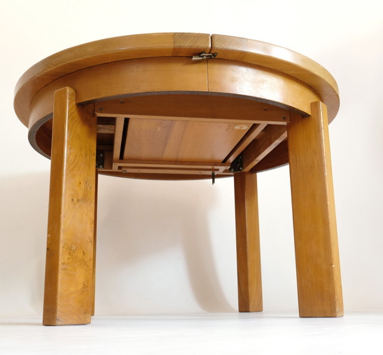 Image 1 of Vintage ronde tafel met verlengblad van Maison Regain, 1970