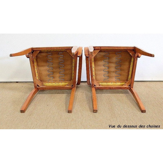 Image 1 of Paar vintage massief beukenhouten brugstoelen, 1950-1960