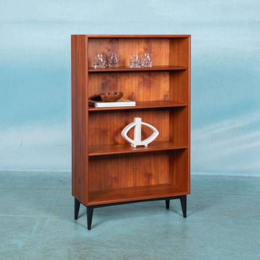 Vintage design hoge boekenkast teak, Midmod bookcase Sweden