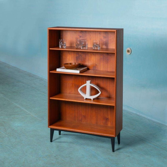 Image 1 of Vintage design hoge boekenkast teak, Midmod bookcase Sweden