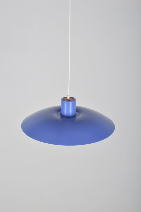 Image 1 of Blauwe hanglamp PH 4/3 door Poul Henningsen voor Louis Poulsen, jaren '60