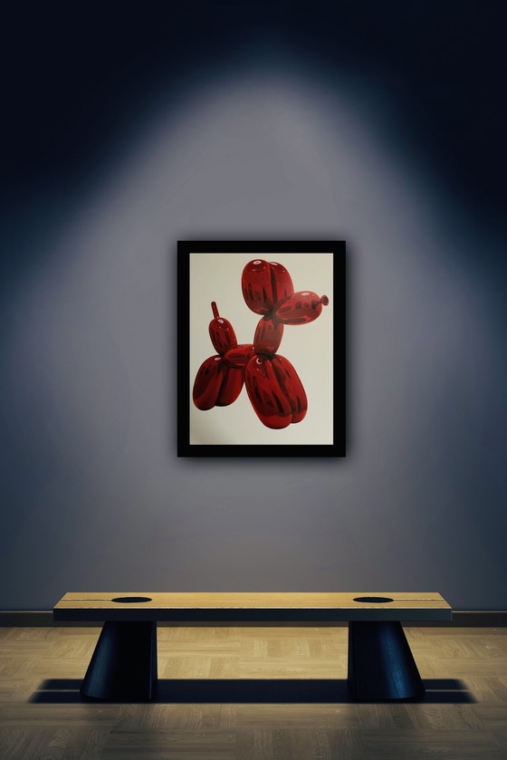 Image 1 of Large Lithographic "Balloon Dog (Red)" By Jeff Koons