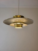 Vintage Deense Schalenlamp In Messing Kleur