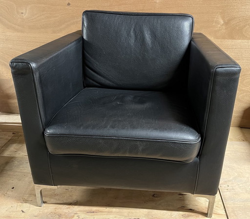 René Pans lederen fauteuil