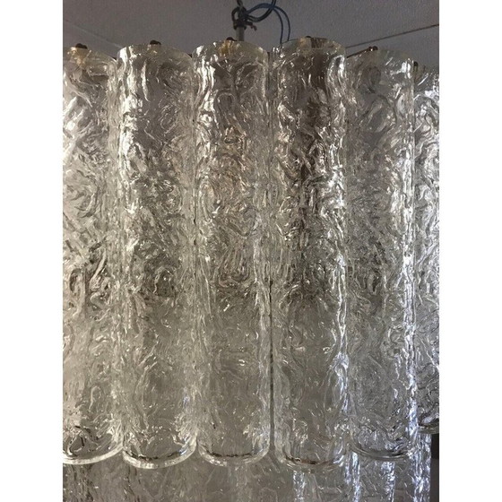 Image 1 of Vintage Italiaanse kroonluchter van Murano glas van Toni Zuccheri voor Venini, jaren 1960