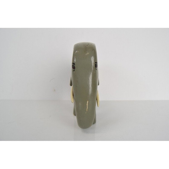 Image 1 of Art Deco vintage sculptuur hout Olifant, Tsjecho-Slowakije jaren 1930