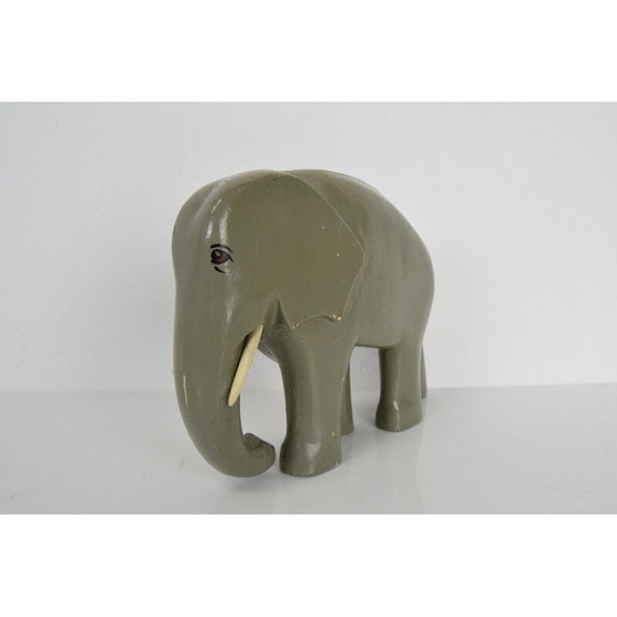 Image 1 of Art Deco vintage sculptuur hout Olifant, Tsjecho-Slowakije jaren 1930