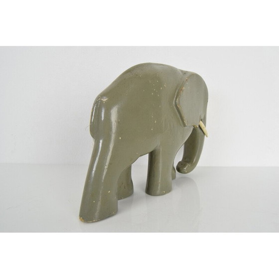 Image 1 of Art Deco vintage sculptuur hout Olifant, Tsjecho-Slowakije jaren 1930