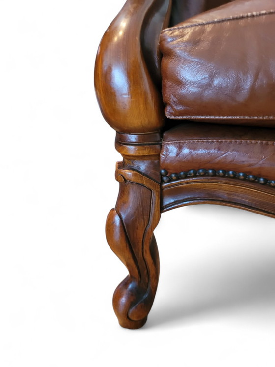 Image 1 of Vintage Chesterfield Wingchair Rococo Stijl