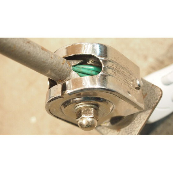 Image 1 of Vintage chromen en metalen dubbele verstelbare bureaulamp, 1950