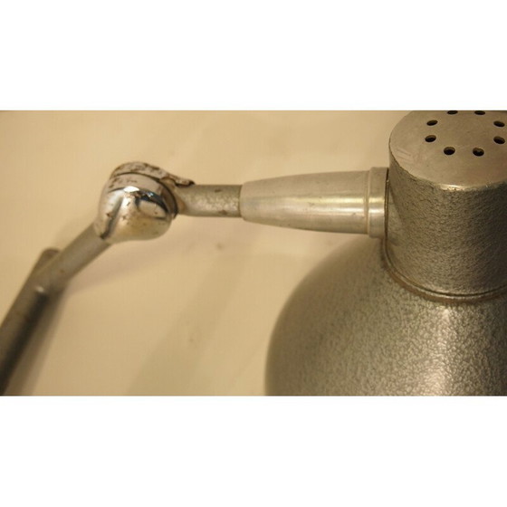 Image 1 of Vintage chromen en metalen dubbele verstelbare bureaulamp, 1950